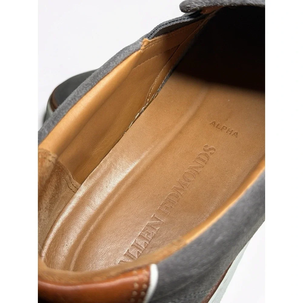 Allen Edmonds Men's Alpha Loafer Size 8.5 D Suede Slip On Sneaker Grey Suede EUC